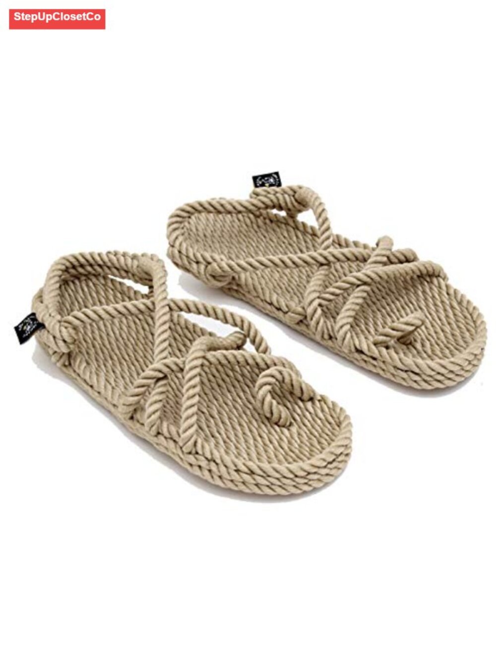 Handmade Unisex Rope Sandals Adjustable Backstrap Toe Loop